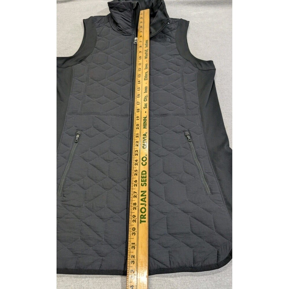 NWT The North Face Long Parka Vest Black Quilted Hoodless Tunic Women L 33" - Picture 9 of 10